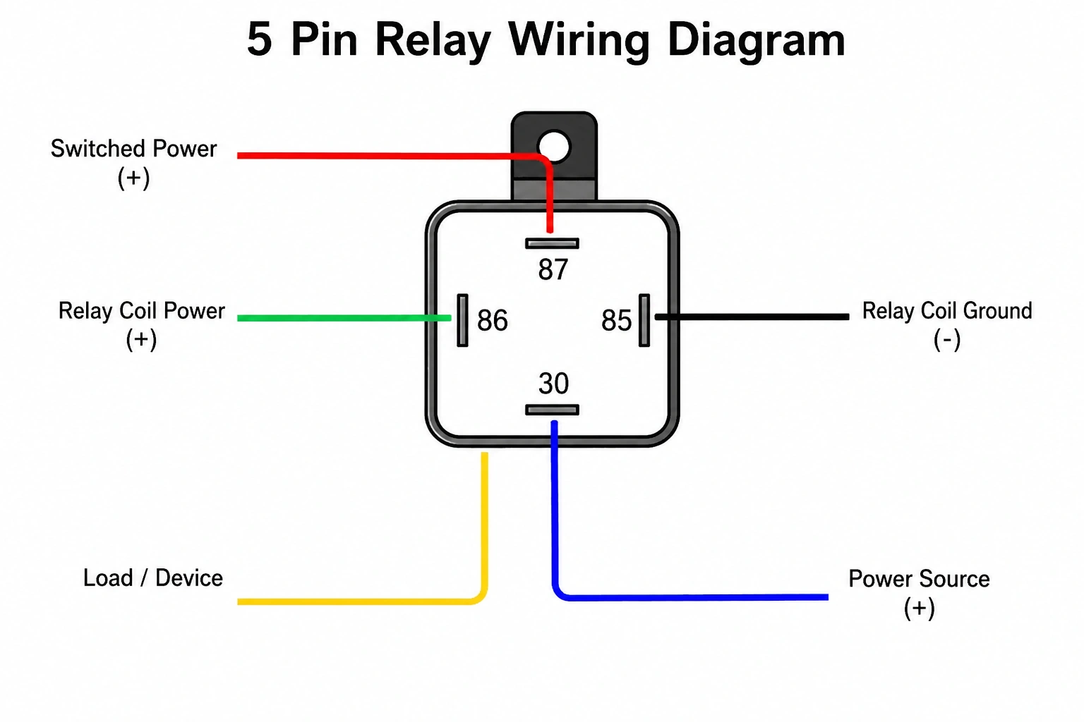 You are currently viewing 5 Pin Relay Wiring Diagram Guide For Automotive Use